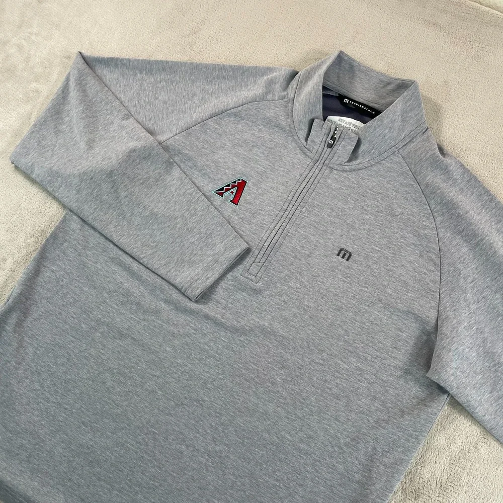 Travis Mathew x Arizona Diamondbacks Upgraded 1/4 Zip Golf‎ Pullover Men XL Grey